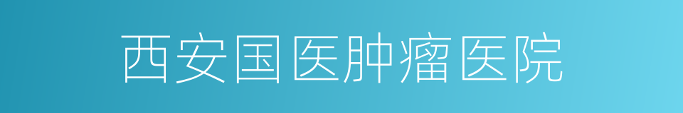 西安国医肿瘤医院的同义词
