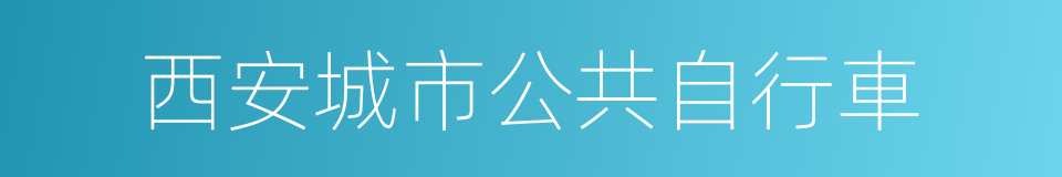 西安城市公共自行車的同義詞