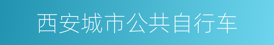 西安城市公共自行车的同义词