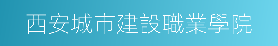 西安城市建設職業學院的同義詞