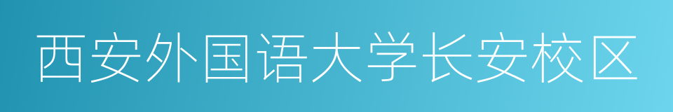 西安外国语大学长安校区的同义词