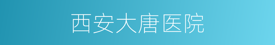 西安大唐医院的同义词