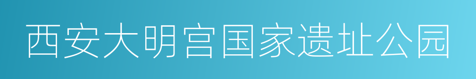 西安大明宫国家遗址公园的同义词