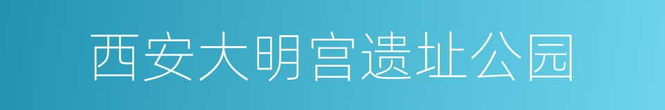 西安大明宫遗址公园的同义词
