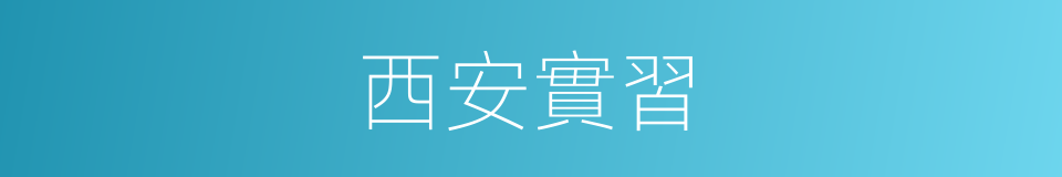 西安實習的同義詞