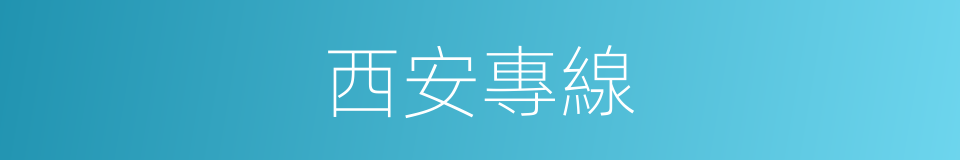 西安專線的同義詞