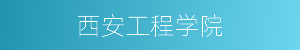 西安工程学院的同义词