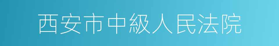 西安市中級人民法院的同義詞