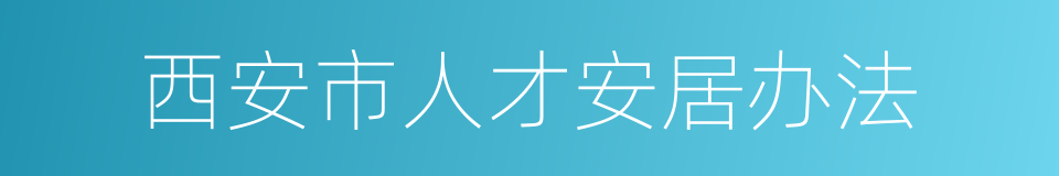 西安市人才安居办法的同义词