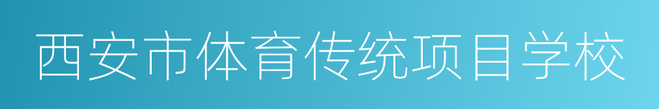 西安市体育传统项目学校的同义词