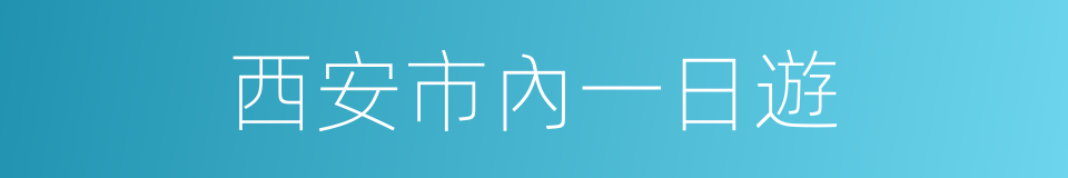 西安市內一日遊的同義詞