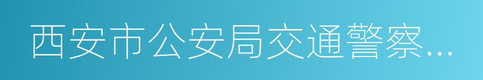 西安市公安局交通警察支队的同义词