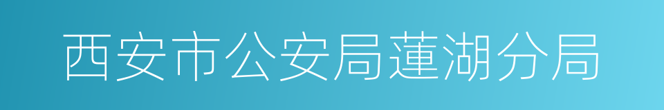 西安市公安局蓮湖分局的同義詞