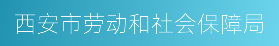 西安市劳动和社会保障局的同义词