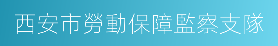 西安市勞動保障監察支隊的同義詞