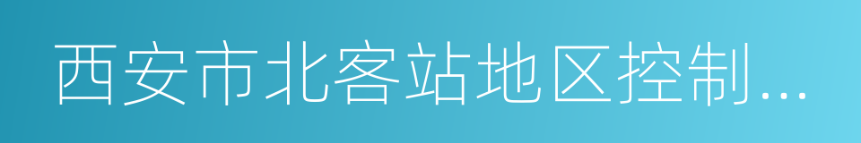 西安市北客站地区控制性详细规划的同义词