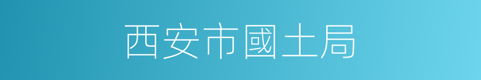 西安市國土局的同義詞