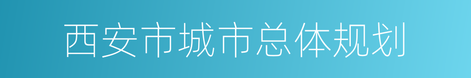 西安市城市总体规划的同义词