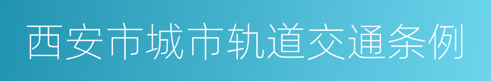 西安市城市轨道交通条例的同义词