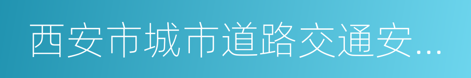 西安市城市道路交通安全与管理设施设置导则的同义词