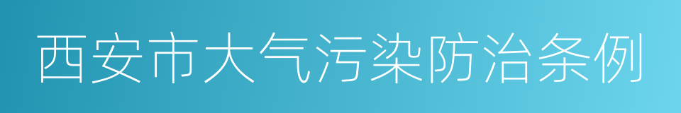 西安市大气污染防治条例的同义词