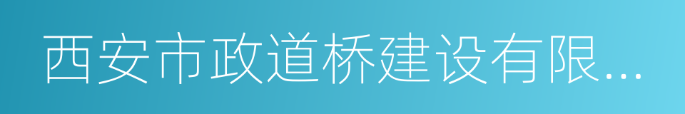 西安市政道桥建设有限公司的同义词