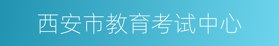 西安市教育考试中心的同义词