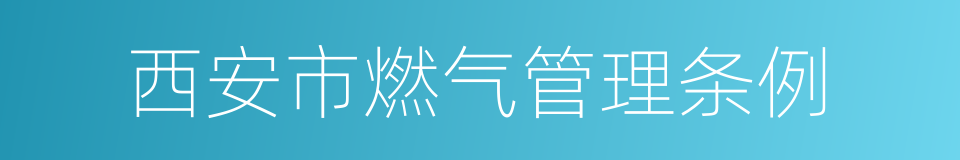 西安市燃气管理条例的同义词