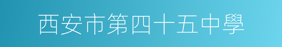 西安市第四十五中學的同義詞