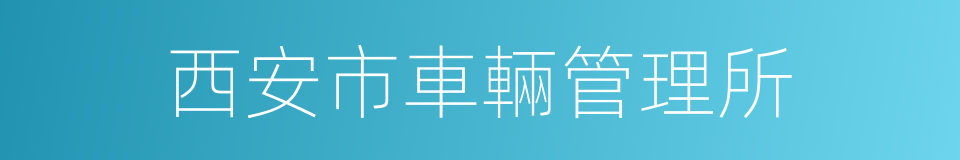 西安市車輛管理所的同義詞
