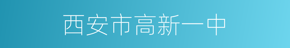 西安市高新一中的同义词