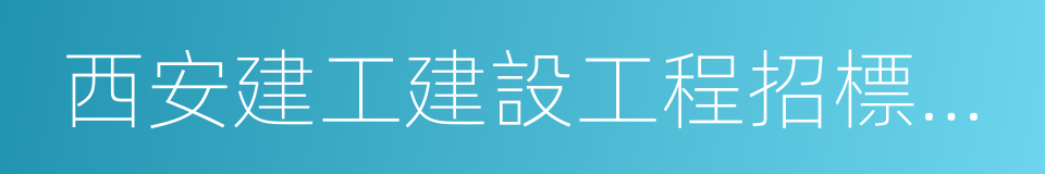 西安建工建設工程招標有限公司的同義詞