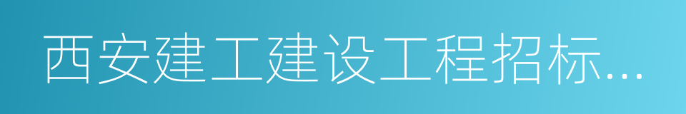 西安建工建设工程招标有限公司的同义词
