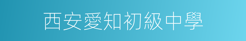 西安愛知初級中學的同義詞