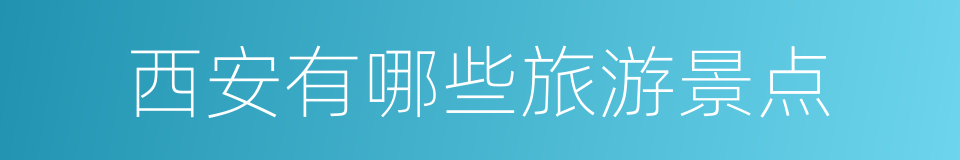 西安有哪些旅游景点的同义词