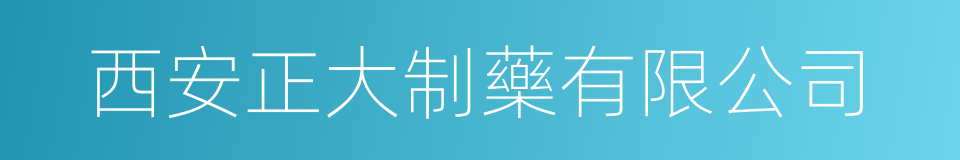 西安正大制藥有限公司的同義詞
