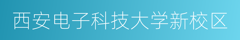 西安电子科技大学新校区的同义词