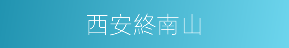 西安終南山的同義詞