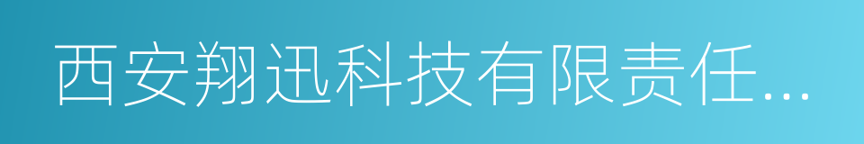 西安翔迅科技有限责任公司的同义词