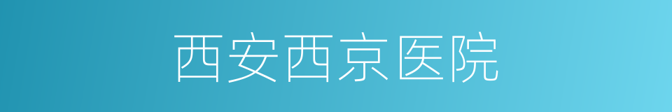 西安西京医院的同义词