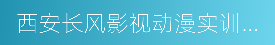 西安长风影视动漫实训基地的同义词