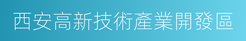 西安高新技術產業開發區的同義詞