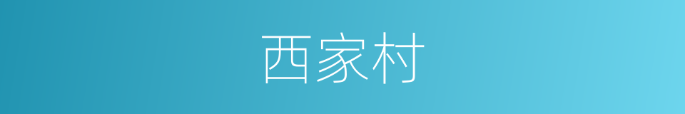 西家村的同义词