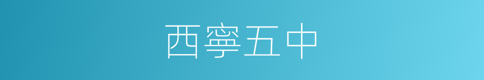 西寧五中的同義詞