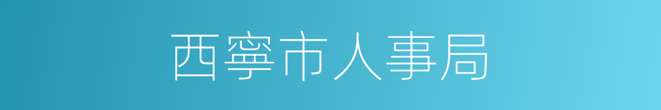 西寧市人事局的同義詞