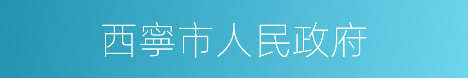 西寧市人民政府的同義詞