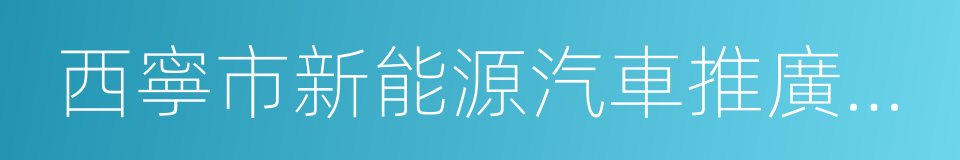 西寧市新能源汽車推廣應用實施方案的同義詞