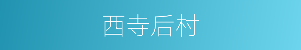 西寺后村的同义词