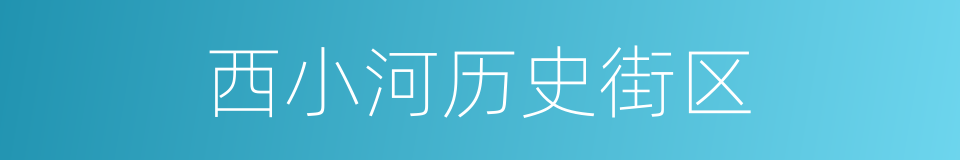 西小河历史街区的同义词