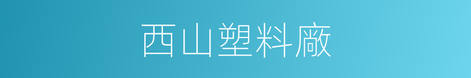 西山塑料廠的同義詞